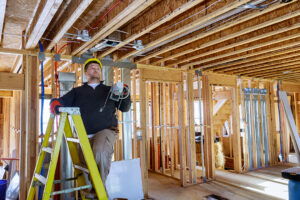 Electrician working on a home remodel